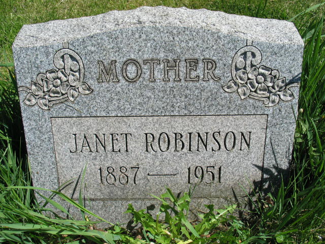 Janet Robinson tombstone